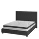 Black,Queen |#| Queen Tufted Platform Bed in Black Fabric with 10 Inch Pocket Spring Mattress