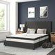 Black,Queen |#| Queen Tufted Platform Bed in Black Fabric with 10 Inch Pocket Spring Mattress