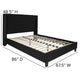 Black,Queen |#| Queen Tufted Platform Bed in Black Fabric with 10 Inch Pocket Spring Mattress