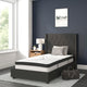 Black,Twin |#| Twin Tufted Platform Bed in Black Fabric with 10 Inch Pocket Spring Mattress