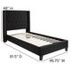 Black,Twin |#| Twin Tufted Platform Bed in Black Fabric with 10 Inch Pocket Spring Mattress