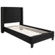 Black,Twin |#| Twin Tufted Platform Bed in Black Fabric with 10 Inch Pocket Spring Mattress