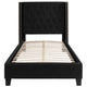 Black,Twin |#| Twin Tufted Platform Bed in Black Fabric with 10 Inch Pocket Spring Mattress