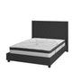 Black,Full |#| Full Tufted Platform Bed in Black Fabric with 10 Inch Pocket Spring Mattress