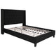 Black,Full |#| Full Tufted Platform Bed in Black Fabric with 10 Inch Pocket Spring Mattress