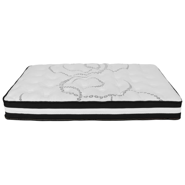 Black,Full |#| Full Tufted Platform Bed in Black Fabric with 10 Inch Pocket Spring Mattress