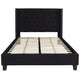 Black,Full |#| Full Tufted Platform Bed in Black Fabric with 10 Inch Pocket Spring Mattress