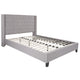 Light Gray,Queen |#| Queen Tufted Platform Bed in Light Gray Fabric with 10in. Pocket Spring Mattress