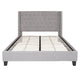 Light Gray,Queen |#| Queen Tufted Platform Bed in Light Gray Fabric with 10in. Pocket Spring Mattress