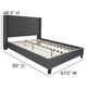 Dark Gray,Queen |#| Queen Tufted Platform Bed in Dark Gray Fabric with 10in. Pocket Spring Mattress