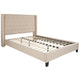 Beige,Queen |#| Queen Tufted Platform Bed in Beige Fabric with 10 Inch Pocket Spring Mattress