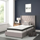 Light Gray,Twin |#| Twin Tufted Platform Bed in Light Gray Fabric with 10in. Pocket Spring Mattress