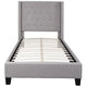 Light Gray,Twin |#| Twin Tufted Platform Bed in Light Gray Fabric with 10in. Pocket Spring Mattress