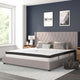 Light Gray,King |#| King Tufted Platform Bed in Light Gray Fabric with 10in. Pocket Spring Mattress