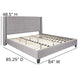 Light Gray,King |#| King Tufted Platform Bed in Light Gray Fabric with 10in. Pocket Spring Mattress