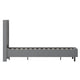 Dark Gray,Queen |#| Queen Size Tufted Dk Gray Fabric Platform Bed w/Accent Nail Trim Extended Sides