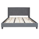 Dark Gray,King |#| King Size Tufted Dk Gray Fabric Platform Bed w/ Accent Nail Trim Extended Sides