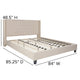 Beige,King |#| King Size Tufted Beige Fabric Platform Bed w/ Accent Nail Trimmed Extended Sides