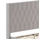 Light Gray,Queen |#| Queen Size Tufted Lt Gray Fabric Platform Bed w/Accent Nail Trim Extended Sides