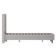 Light Gray,Queen |#| Queen Size Tufted Lt Gray Fabric Platform Bed w/Accent Nail Trim Extended Sides