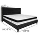 Black,King |#| King Size Tufted Black Fabric Platform Bed with Accent Nail Trim & Mattress