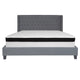 Dark Gray,King |#| King Size Tufted Dark Gray Fabric Platform Bed with Accent Nail Trim & Mattress