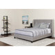 Light Gray,Queen |#| Queen Size Tufted Lt Gray Fabric Platform Bed with Accent Nail Trim & Mattress