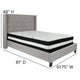 Light Gray,Full |#| Full Size Tufted Light Gray Fabric Platform Bed with Accent Nail Trim & Mattress