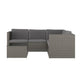 Gray Cushions/Gray Frame |#| Indoor/Outdoor Patio Wicker Rattan Sofa and Table Set in Gray