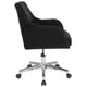 Black Fabric |#| Home and Office Upholstered Mid-Back Molded Frame Chair in Black Fabric
