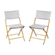 Navy & White |#| 2PC Navy and White Indoor/Outdoor PE Rattan Folding Bistro Chairs