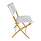 Navy & White |#| 2PC Navy and White Indoor/Outdoor PE Rattan Folding Bistro Chairs