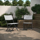 Black & White |#| 2PC Black and White Indoor/Outdoor PE Rattan Folding Bistro Chairs