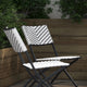 Black & White |#| 2PC Black and White Indoor/Outdoor PE Rattan Folding Bistro Chairs