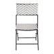 Black & White |#| 2PC Black and White Indoor/Outdoor PE Rattan Folding Bistro Chairs