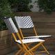 Navy & White |#| 2PC Navy and White Indoor/Outdoor PE Rattan Folding Bistro Chairs