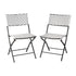 Rouen Set of Two Folding Bistro Chairs in PE Rattan with Metal Frames for Indoor and Outdoor Use