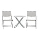 Gray & White |#| 3PC Gray/White and Charcoal Indoor/Outdoor PE Rattan Folding Bistro Set
