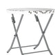 Gray & White |#| 3PC Gray/White and Charcoal Indoor/Outdoor PE Rattan Folding Bistro Set