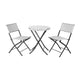 Black & White |#| 3PC Black and White Indoor/Outdoor PE Rattan Folding Bistro Set