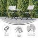 Black & White |#| 3PC Black and White Indoor/Outdoor PE Rattan Folding Bistro Set
