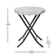 Black & White |#| 3PC Black and White Indoor/Outdoor PE Rattan Folding Bistro Set