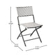 Black & White |#| 3PC Black and White Indoor/Outdoor PE Rattan Folding Bistro Set