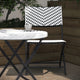 Black & White |#| 3PC Black and White Indoor/Outdoor PE Rattan Folding Bistro Set