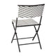 Black & White |#| 3PC Black and White Indoor/Outdoor PE Rattan Folding Bistro Set