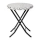 Black & White |#| 3PC Black and White Indoor/Outdoor PE Rattan Folding Bistro Set