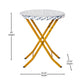 Navy & White |#| 3PC Navy and White Indoor/Outdoor PE Rattan Folding Bistro Set