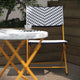 Navy & White |#| 3PC Navy and White Indoor/Outdoor PE Rattan Folding Bistro Set