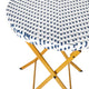 Navy & White |#| 3PC Navy and White Indoor/Outdoor PE Rattan Folding Bistro Set