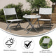 Gray & White |#| 3PC Gray/White and Charcoal Indoor/Outdoor PE Rattan Folding Bistro Set